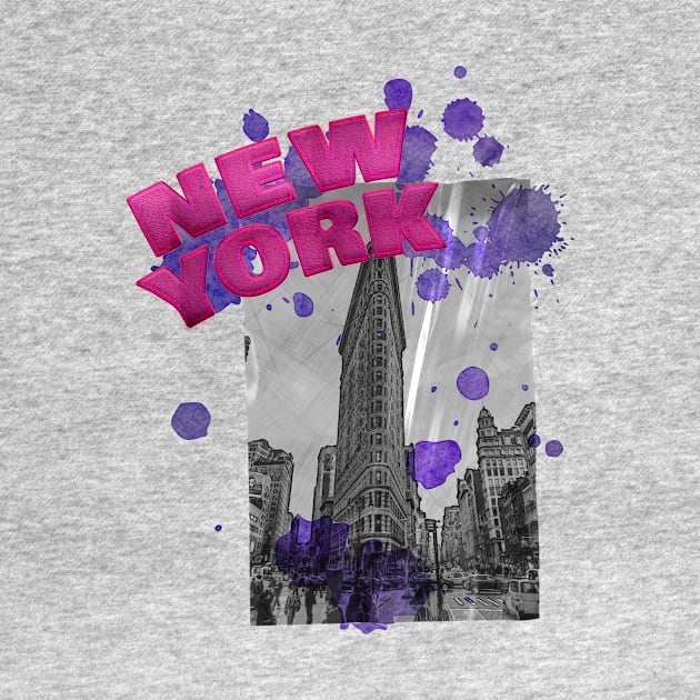 New York Drip - Pink/Purple by MerlinArt